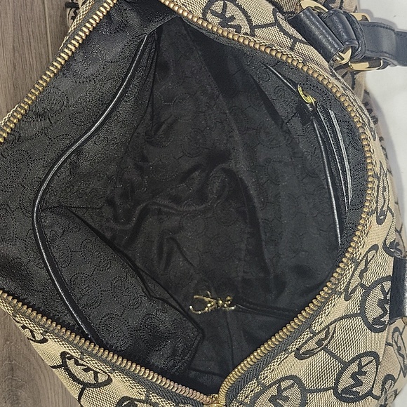 Michael Kors Gray Black Signature Handbag Purse Satchel - Picture 11 of 15